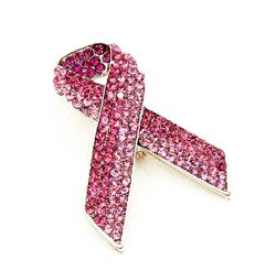 Breast Cancer Awareness Ribbon Brooch - Light & Dark Pink Breast Cancer Awareness Ribbon Brooch - Light & Dark Pink
